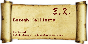 Bezegh Kalliszta névjegykártya